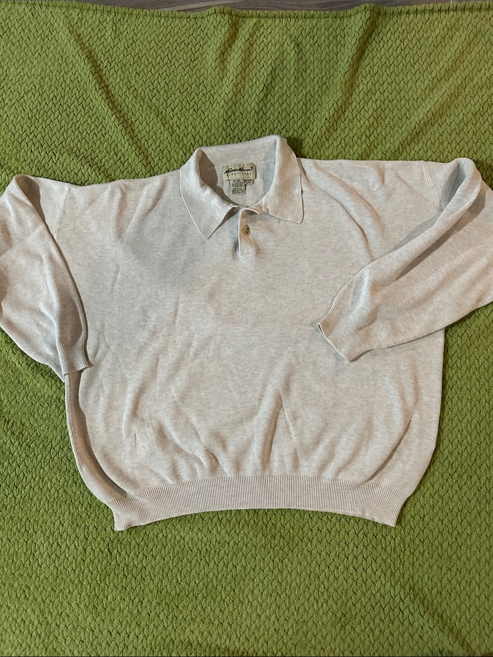 Eddie Bauer Light Gray V-Neck Sweater
